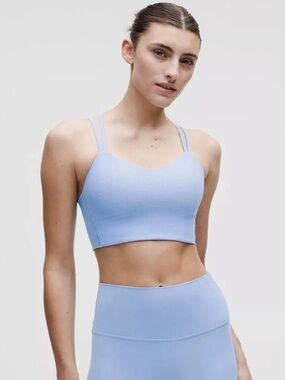 NWT Lululemon Like a Cloud Longline Bra Light Support, B/C Cup *Dot Sinatra Blue